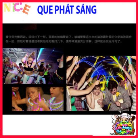 Que Phát Sáng Vui Nhộn 100 Màu - Bộ Lightstick Glowstick An Toàn Cho Tiệc Tùng và Hoạt Động Ngoài Trời