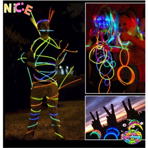 Que Phát Sáng Vui Nhộn 100 Màu - Bộ Lightstick Glowstick An Toàn Cho Tiệc Tùng và Hoạt Động Ngoài Trời