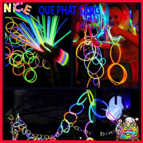 Que Phát Sáng Vui Nhộn 100 Màu - Bộ Lightstick Glowstick An Toàn Cho Tiệc Tùng và Hoạt Động Ngoài Trời