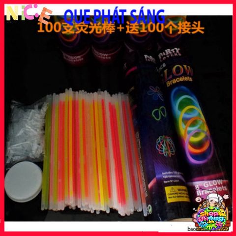 Que Phát Sáng Vui Nhộn 100 Màu - Bộ Lightstick Glowstick An Toàn Cho Tiệc Tùng và Hoạt Động Ngoài Trời