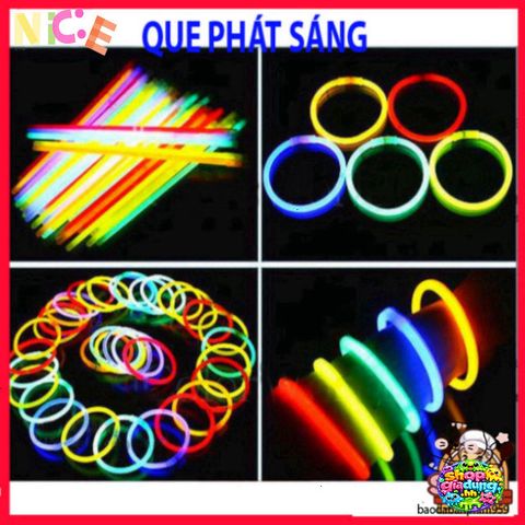 Que Phát Sáng Vui Nhộn 100 Màu - Bộ Lightstick Glowstick An Toàn Cho Tiệc Tùng và Hoạt Động Ngoài Trời