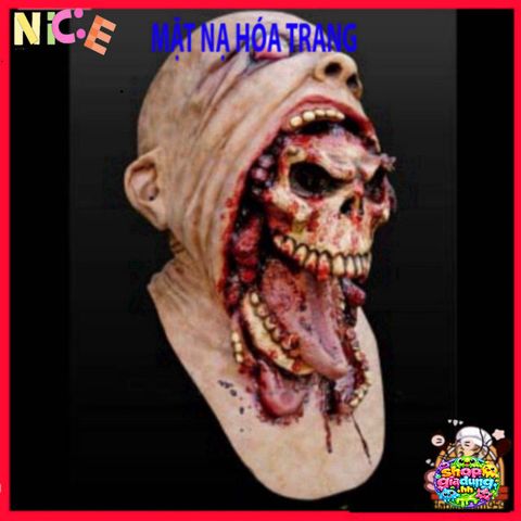 Mặt Nạ Xác Sống Lè Lưỡi Halloween - Phụ Kiện Hóa Trang Độc Đáo Cho Tiệc Tùng Và Video TikTok, Chất Liệu Latex An Toàn
