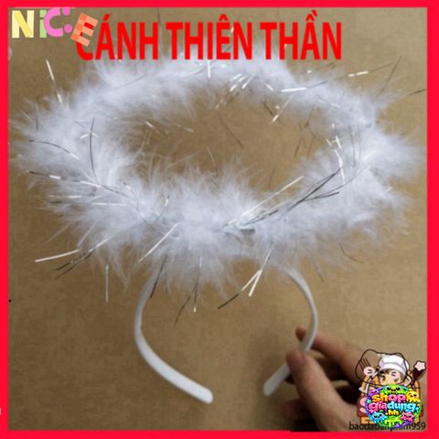 Bộ Băng Đô Cánh Thiên Thần Lông VŨ Trắng Cho Bé - Phụ Kiện Cosplay Đẹp Mắt, Thời Trang Lễ Hội, Dễ Thương
