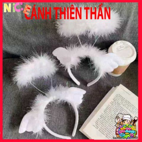 Bộ Băng Đô Cánh Thiên Thần Lông VŨ Trắng Cho Bé - Phụ Kiện Cosplay Đẹp Mắt, Thời Trang Lễ Hội, Dễ Thương