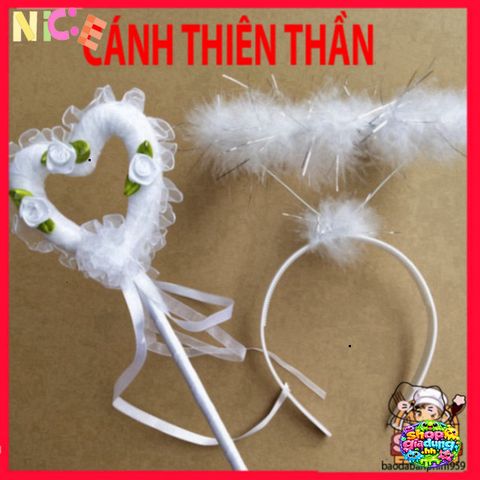 Bộ Băng Đô Cánh Thiên Thần Lông VŨ Trắng Cho Bé - Phụ Kiện Cosplay Đẹp Mắt, Thời Trang Lễ Hội, Dễ Thương