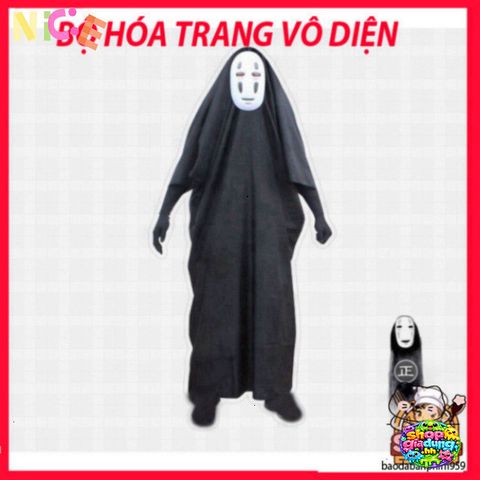 Bộ Hóa Thân Áo Choàng Đen và Mặt Nạ Vô Diện VBJ80 - Phong Cách Spirited Away Cho Mọi Lứa Tuổi, Đồ Hóa Trang Thú Vị