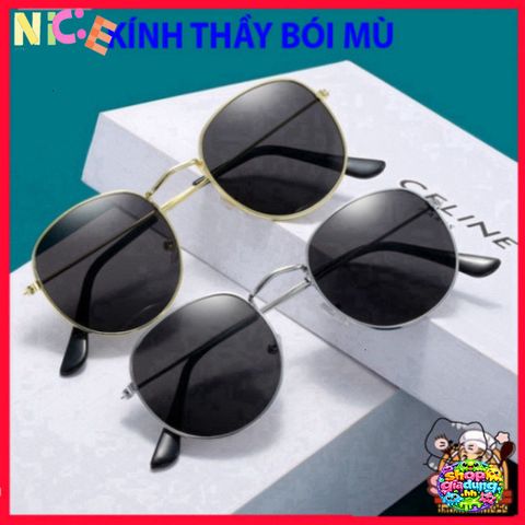 Kính Mát Nobita Huyền Bí - Kính Thời Trang Tròn Màu Đen Có Chống UV, Phong Cách Hiện Đại Cho Nam Nữ