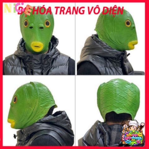 Mũ Đội Đầu Cá Xanh Ngộ Nghĩnh - Phụ Kiện Tiệc Tùng Lễ Hội Halloween, Giáng Sinh, Dành Cho Người Lớn và Trẻ Em 7-14 Tuổi