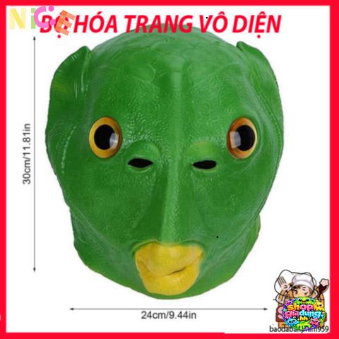 Mũ Đội Đầu Cá Xanh Ngộ Nghĩnh - Phụ Kiện Tiệc Tùng Lễ Hội Halloween, Giáng Sinh, Dành Cho Người Lớn và Trẻ Em 7-14 Tuổi