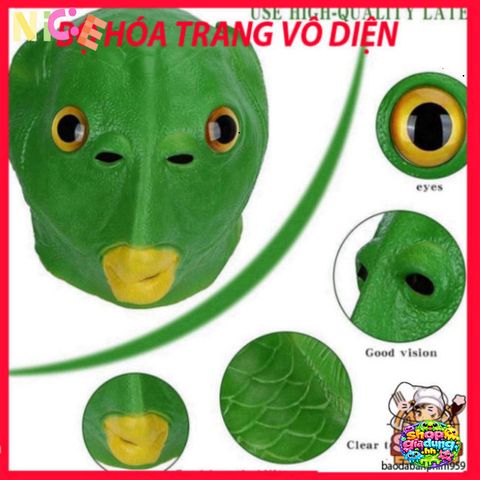 Mũ Đội Đầu Cá Xanh Ngộ Nghĩnh - Phụ Kiện Tiệc Tùng Lễ Hội Halloween, Giáng Sinh, Dành Cho Người Lớn và Trẻ Em 7-14 Tuổi