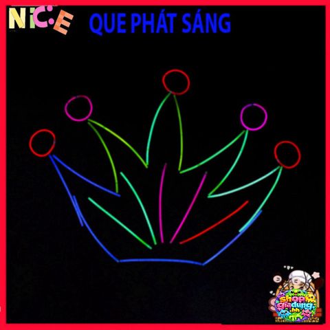 Que Phát Sáng Đa Màu - Bộ 100 Que Đa Dụng Kèm Đầu Nối, Vòng Đeo Tay Dạ Quang Cho Tiệc Tối, Sự Kiện Ngoài Trời