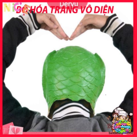 Mặt Nạ Silicon Hài Hước Đầu Cá Xanh Lá - Phụ Kiện Cosplay Tiệc Tùng Độc Đáo, An Toàn Cho Người Lớn