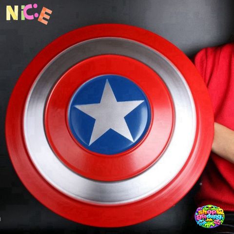 Khiên Captain America Tỷ Lệ 1:1 với Dây Đeo Cao Cấp - Phụ Kiện Cosplay Siêu Anh Hùng Marvel Hoàn Hảo cho Fan Hâm Mộ