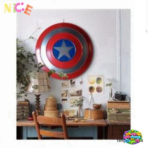 Khiên Captain America Tỷ Lệ 1:1 với Dây Đeo Cao Cấp - Phụ Kiện Cosplay Siêu Anh Hùng Marvel Hoàn Hảo cho Fan Hâm Mộ