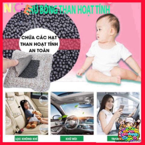 Gấu Bông Khử Mùi Than Hoạt Tính 200G - Phụ Kiện Ô Tô Trang Trí, Hút Ẩm Cho Không Gian Sống Trong Sạch, Đáng Yêu