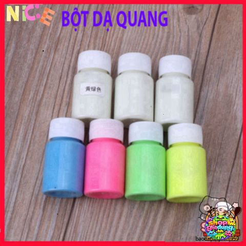 Bộ 8 Chai Sơn Huỳnh Quang Phát Sáng Trong Bóng Tối - Màu Sắc Nhiều Dạng Dùng Để Nghệ Thuật Thủ Công 20g/Chai