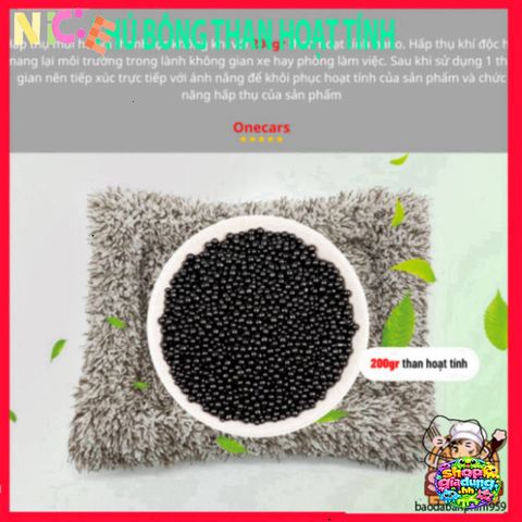 Gấu Bông Khử Mùi Than Hoạt Tính 200G - Phụ Kiện Ô Tô Trang Trí, Hút Ẩm Cho Không Gian Sống Trong Sạch, Đáng Yêu