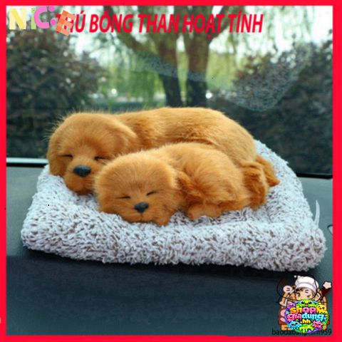 Gấu Bông Khử Mùi Xe Shiba Mẹ Con - Đồ Chơi Thú Cưng Dễ Thương Bằng Than Hoạt Tính, Phụ Kiện Trang Trí Xe Hơi