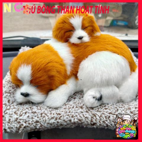 Gấu Bông Khử Mùi Xe Shiba Mẹ Con - Đồ Chơi Thú Cưng Dễ Thương Bằng Than Hoạt Tính, Phụ Kiện Trang Trí Xe Hơi