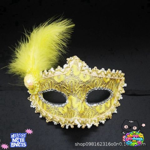 Mặt Nạ Hóa Trang Nửa Mặt Nhật Bản - Lông Vũ Thời Trang Cho Tiệc Halloween & Sự Kiện Đặc Biệt
