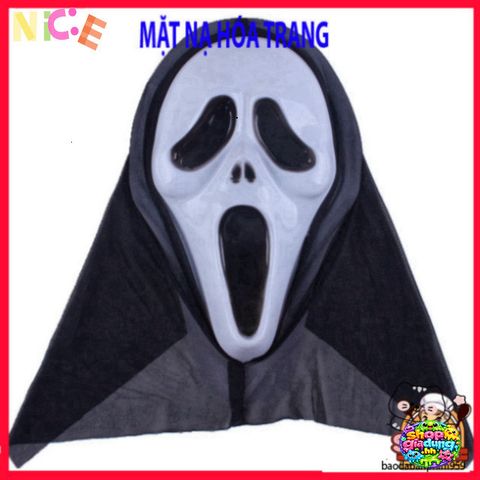 Mặt Nạ Scream Đen Halloween - Phụ Kiện Thời Trang Ma Quái Cho Buổi Tiệc Hóa Trang