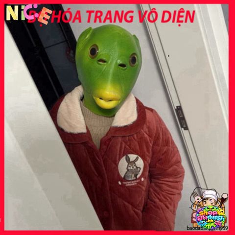 Mặt Nạ Silicon Hình Cá Ếch Xanh Halloween Vui Nhộn - Phụ Kiện Tiệc Tùng An Toàn, Siêu Thoáng Mát Cho Tất Cả Mọi Người