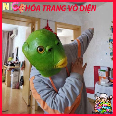 Mặt Nạ Silicon Hình Cá Ếch Xanh Halloween Vui Nhộn - Phụ Kiện Tiệc Tùng An Toàn, Siêu Thoáng Mát Cho Tất Cả Mọi Người