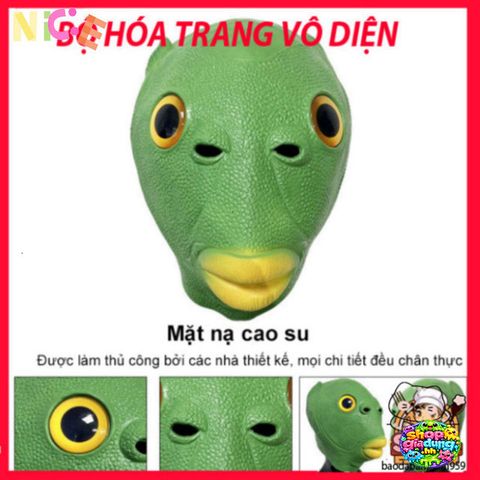 Mặt Nạ Silicon Hình Cá Ếch Xanh Halloween Vui Nhộn - Phụ Kiện Tiệc Tùng An Toàn, Siêu Thoáng Mát Cho Tất Cả Mọi Người