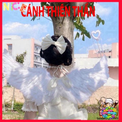 Cánh Lông Vũ Trắng Độc Đáo - Phụ Kiện Halloween, Cosplay, Tiệc Hóa Trang, Rực Rỡ, Chất Liệu Tự Nhiên, Phong Cách Thiên Thần