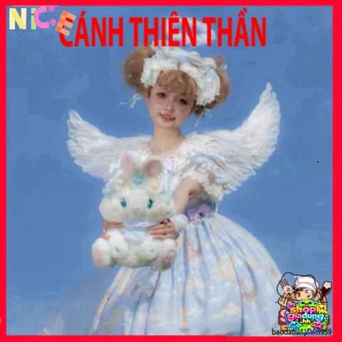 Cánh Lông Vũ Trắng Độc Đáo - Phụ Kiện Halloween, Cosplay, Tiệc Hóa Trang, Rực Rỡ, Chất Liệu Tự Nhiên, Phong Cách Thiên Thần