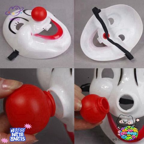 Mặt Nạ Halloween Đáng Yêu Màu Đỏ Hề - Đồ Hóa Trang Tiệc, Lễ Hội, Biểu Diễn Nghệ Thuật
