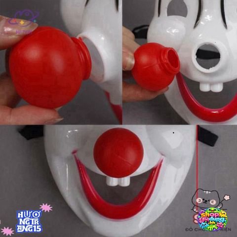 Mặt Nạ Halloween Đáng Yêu Màu Đỏ Hề - Đồ Hóa Trang Tiệc, Lễ Hội, Biểu Diễn Nghệ Thuật