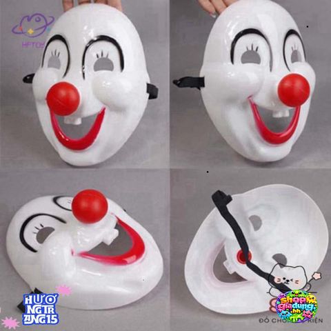 Mặt Nạ Halloween Đáng Yêu Màu Đỏ Hề - Đồ Hóa Trang Tiệc, Lễ Hội, Biểu Diễn Nghệ Thuật