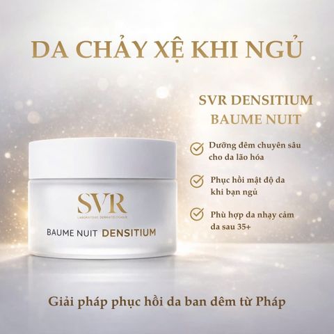 SVR Baume Nuit Densitium – Kem Dưỡng Đêm Phục Hồi & Săn Chắc Da 50ml cho Da Trưởng Thành, Cải Thiện Độ Đàn Hồi