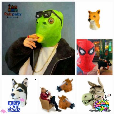 Mặt Nạ Hóa Trang Quái Vật Hình Cá Xanh - Silicone An Toàn, Đạo Cụ Cosplay Vui Nhộn Cho Halloween và Tiệc Tùng