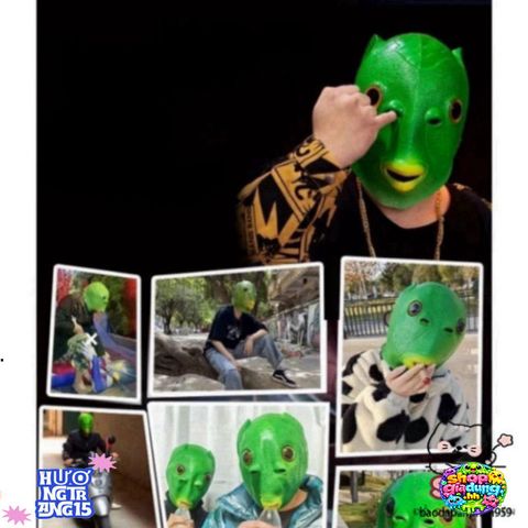 Mặt Nạ Hóa Trang Quái Vật Hình Cá Xanh - Silicone An Toàn, Đạo Cụ Cosplay Vui Nhộn Cho Halloween và Tiệc Tùng