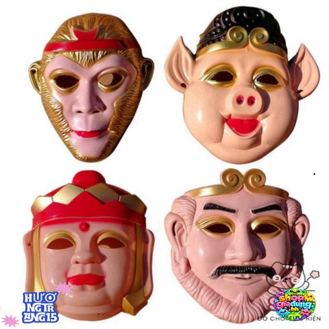 Mặt Nạ Halloween Tây Du Ký - Hóa Trang Tôn Ngộ Không & Trư Bát Giới - Phụ Kiện Cosplay Độc Đáo Cho Trẻ Em