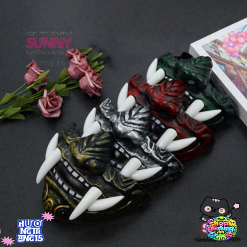 Mặt Nạ Quỷ Oni Nhật Bản - Phụ Kiện Halloween cho Cosplay và Tiệc Tường, Thiết Kế 3D Độc Đáo, An Toàn và Thoải Mái