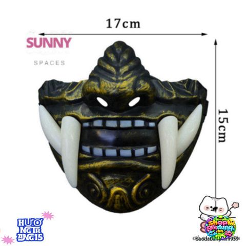 Mặt Nạ Quỷ Oni Nhật Bản - Phụ Kiện Halloween cho Cosplay và Tiệc Tường, Thiết Kế 3D Độc Đáo, An Toàn và Thoải Mái