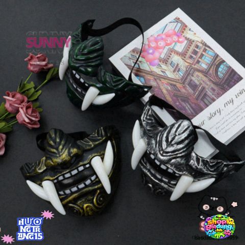 Mặt Nạ Quỷ Oni Nhật Bản - Phụ Kiện Halloween cho Cosplay và Tiệc Tường, Thiết Kế 3D Độc Đáo, An Toàn và Thoải Mái