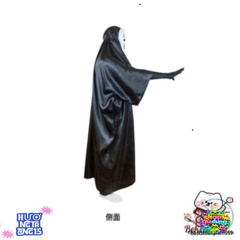 Bộ Trang Phục Vô Diện Đen - Áo Choàng và Mặt Nạ Hóa Trang Bí Ẩn Cho Dịp Cosplay và Halloween