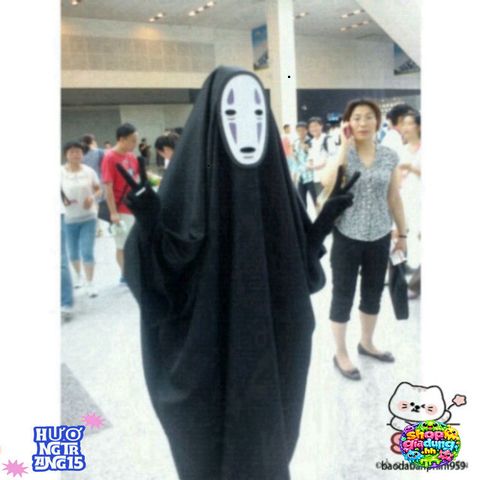 Bộ Trang Phục Vô Diện Đen - Áo Choàng và Mặt Nạ Hóa Trang Bí Ẩn Cho Dịp Cosplay và Halloween