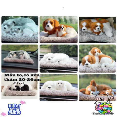 Mô Hình Thú Bông Chó Mèo Trang Trí Ô Tô Lớn Kích Thước 28x20cm - Có Than Hoạt Tính Khử Mùi, Quà Tặng Nội Thất Dễ Thương