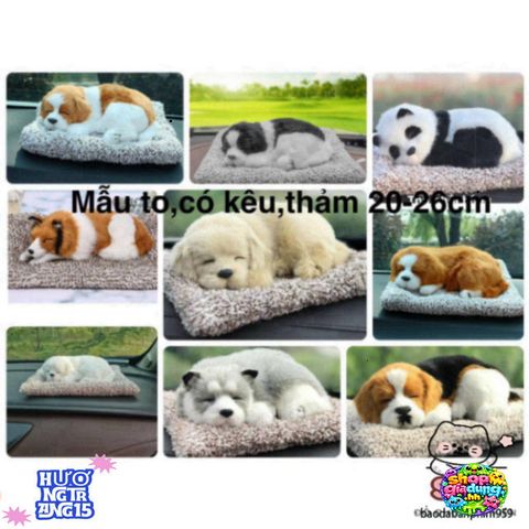 Mô Hình Thú Bông Chó Mèo Trang Trí Ô Tô Lớn Kích Thước 28x20cm - Có Than Hoạt Tính Khử Mùi, Quà Tặng Nội Thất Dễ Thương