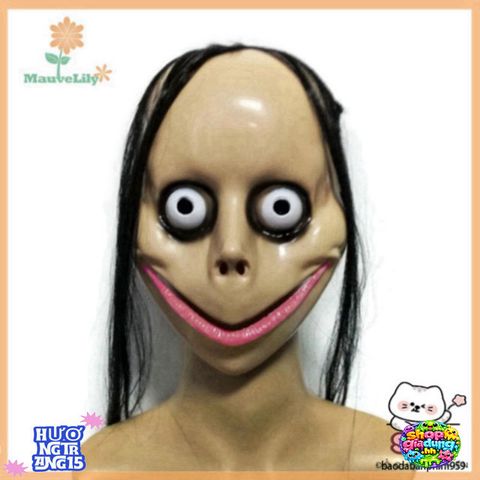 Mặt Nạ Halloween Ma Quái Hình Chữ V Với Tóc Dài - Phụ Kiện Trang Trí Hoá Trang Cho Người Lớn 17x24cm