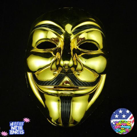 Mặt Nạ Mạ Bạc Vàng Guy Fawkes Hacker - Phụ Kiện Thời Trang Độc Đáo Cho Lễ Hội Halloween, Carneval, Trung Thu