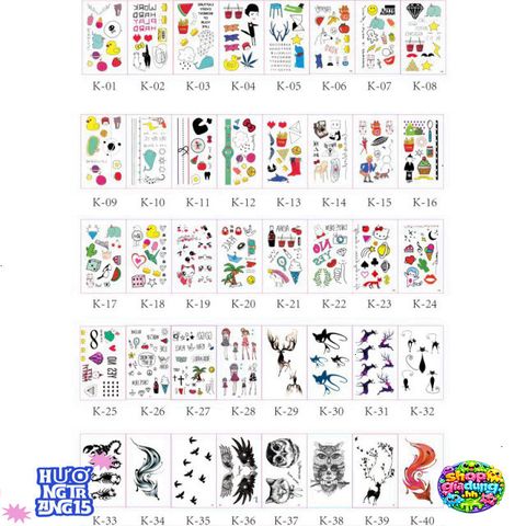 Bộ 30 Tấm Hình Xăm Dán Tatoo Cá Nhân - Mẫu T499 Độc Đáo, Thời Trang, An Toàn Cho Da, Cho Bạn Tự Tin Tỏa Sáng