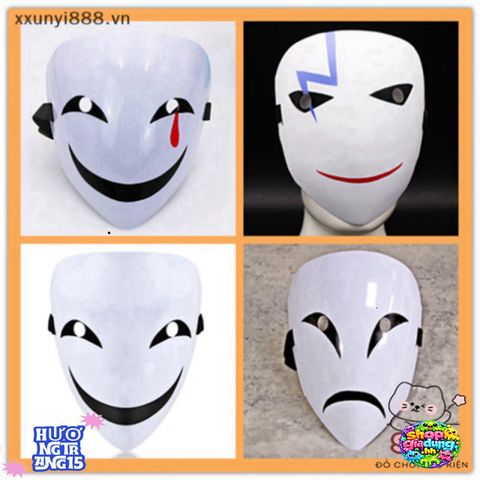 Mặt Nạ Cosplay Anime Hiruko Đen & Trắng - Phụ Kiện Độc Đáo Cho Tiệc Hóa Trang và Halloween