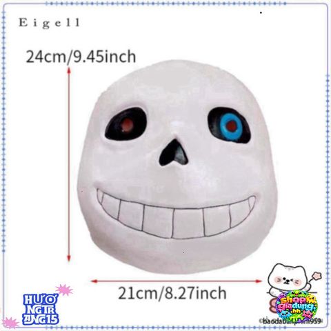 Mặt Nạ Cao Su Undertale Sans - Phụ Kiện Halloween Độc Đáo Cho Người Hâm Mộ Game, Thiết Kế Nghệ Thuật Thời Trang Hóa Trang