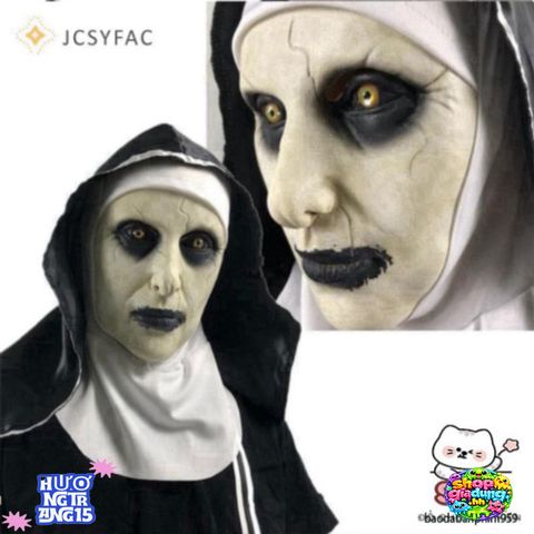 Mặt Nạ Halloween Valak Cao Su - Bộ Cosplay Nữ Tu Kinh Dị, Hóa Trang Độc Đáo Cho Tiệc Tùng và Sự Kiện